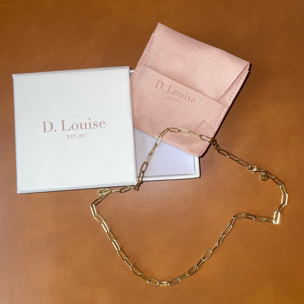 D. Louise Gold Paperclip Necklace WATERPROOF Jewelry ✨💦